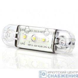 Указатель габарита белый, без кронштейна LED L-80мм MINI 12-24VАВТОТОРГ