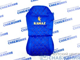 Чехол на сиденье КАМАЗ ЕВРО AXOR 5490 2016> синий (2 ремня, 2 высоких сиденья) СТЕГАННЫЙ Аликанте