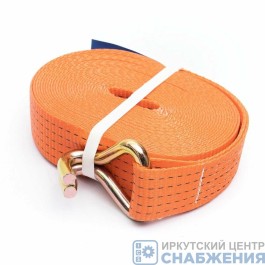 Лента стяжки груза с крюком 7-14т L-10м (75мм)