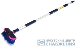 Щетка для мытья телескопическая 2-х секционная L=112-180см усиленная, с краном подачи воды СА-601 АТ00030