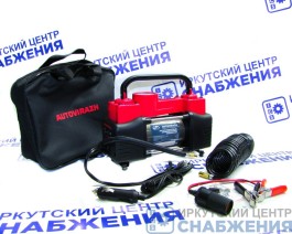 Компрессор автомобильный 2-х цилиндровый с манометром, (пневматический шланг, клеммы) 85л/мин AUTOVIRAZH AV-010888