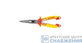 Длинногубцы 205мм прямые, диэлектрические трехк.рукоятки, GROSS 17177