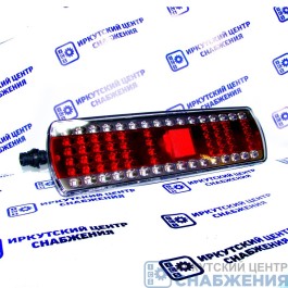 Фонарь задний левый 24В КАМАЗ ЕВРО МАЗ грузовые а/м LED со жгутом разъем AMP левый 112.08.69-03