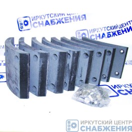 Накладка тормозная УРАЛ сверленая нов.обр. с 2009 г H-120 с заклепками к-т 8 шт АККОР 55571Х-3501105-03