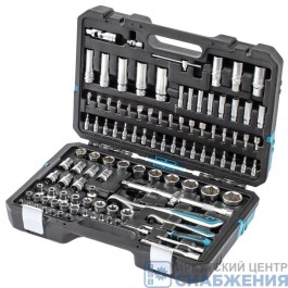 Набор инструмента, 6гр. 1/4", 1/2" CrV, 120 зубьев, пластик.кейс, 109 пр GROSS 14155