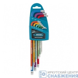Шестигранники, Т10-Т50, 9пр. ТORX-TT S2, магнит зкстра длинные хром GROSS 16402