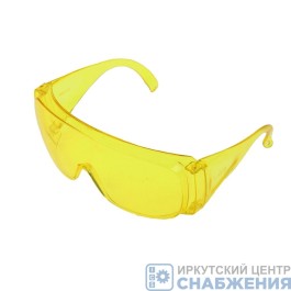 Очки защитные открытого типа  желтые, ударопрочный поликарбонат СИБРТЕХ 89157