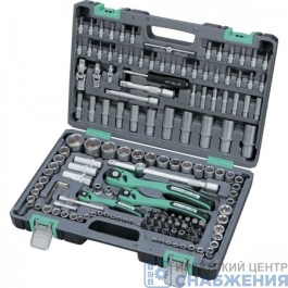 Набор инструмента, 6гр. 1/4", 3/8", 1/2", CrV, S2 усиленный пластик.кейс 151пр. STELS 14114