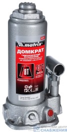 Домкрат гидравл.бутылочный, 8т, h подъема 230-457мм, MATRIX 50723