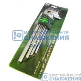 Шестигранники, 1/16-3/8", 9пр. угловые дюймовые в пластиковом держателе ROCKFORCE RF-5093XLS