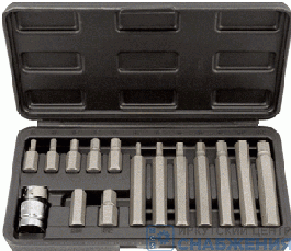 Набор бит, HEX L-30мм, L-75мм, 15 предм. АвтоДело 40645