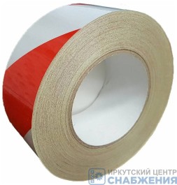 Лента светоотражающая L=45.5 м (50мм красно-белая)
