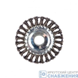 Корщетка-колесо 125 мм для УШМ посадка 22.2мм плоская крученая проволока MATRIX 74632