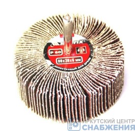 Круг наждачный лепестковый радиальный 80х30х6мм Р60 для дрели MATRIX 74142