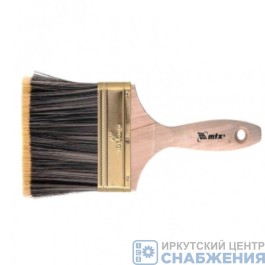 Кисть плоская, 100мм "Golden" искусственная щетина, деревянная ручка MATRIX 83228