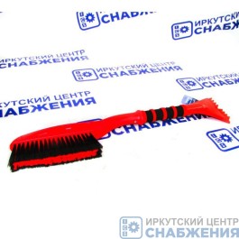 Щетка-сметка для снега со скребком, 590мм с мягкой ручкой AUTOVIRAZH AV-2117