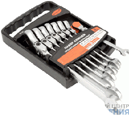 Набор ключей комбинированных, 8-19мм, 8шт, трещоточных шарнирных, холдер АвтоДело 30229