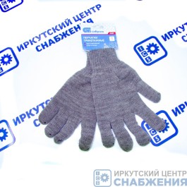 Перчатки трикотажные акрил двойные коричневый СИБРТЕХ 68683