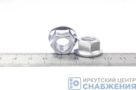 Гайка М 10х1.25 с зубчатым буртиком (уп.50) БелЗАН DIN692310125