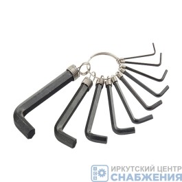 Набор шестигранников, НЕХ 1.5-10 мм CrV, 10 пр. оксидированные на кольце SPARTA 112665