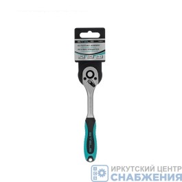 Ключ-трещотка 1/4", 72зуба, с быстрым сбросом, матовый хром STELS 14041