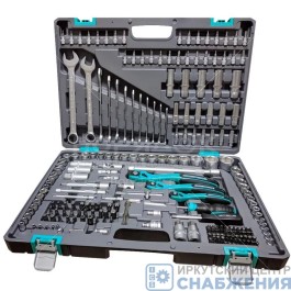 Набор инструмента, 6гр. 1/4", 3/8", 1/2", CrV, S2 усиленный пластик.кейс 216пр. STELS 14115