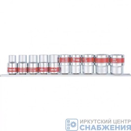 Набор торцевых головок 12гр. 1/2" 10-24мм, планка 10 пр. MATRIX 13596