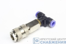 Фитинг прямой, D=8мм, с быстросъемом АВТОТОРГ АТ10799