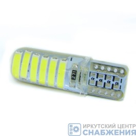 Светодиод 24V T10 12smd 7020 силикон SMD Crystal КЭП 8702