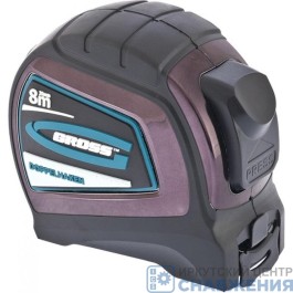 Рулетка, 8мх25мм, двухсторонний зацеп, 2-х стороняя шкала GROSS, 31125