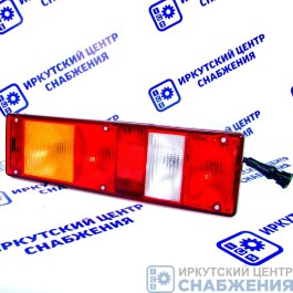 Фонарь задний левый с подсветкой 24В UNIVERSAL КАМАЗ ЕВРО МАЗ УРАЛ ЗИЛ с боковым габаритом со жгутом разъем АМ (уп.4) ТЕХАВТОСВЕТ 7452.3716-270