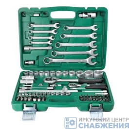 Набор инструмента, 6гр. 1/4", 1/2" пластик.кейс 82 пр. МАСТЕР БелАК БАК.07006