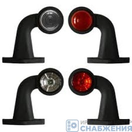 Фонарь габаритный ФГ-16 светодиод бегущий огонь (красный-белый) 24V крепление 2 отверстия (уп.20) ТЕХАВТОСВЕТ