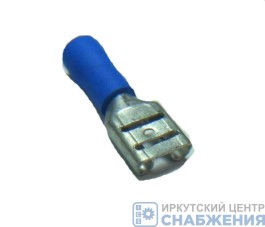 Клемма мама 6.3мм с изоляцией цв.синий сечение до 2.5 (уп.100) REXANT 12000210