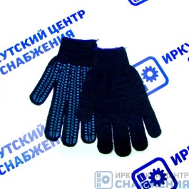 Перчатки х/б ПВХ точка протектор 5 нитей Иваново ЧЕРНЫЕ
