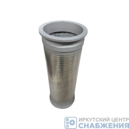 Металлорукав УРАЛ ЕВРО-4 дв.653 в сборе L-330-398мм с круглым фланцем под хомут, нержавеющая сталь МЕТАЛЛОКОМПЕНСАТОР 000.4859.1010.000