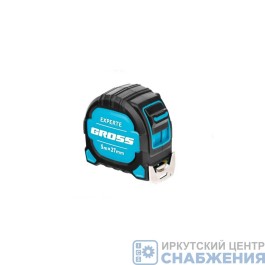 Рулетка, 5мх27мм, двухкомп.корпус,магнитный зацеп, 2-х стороняя шкала GROSS 32575