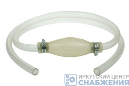 Шланг для перекачки топлива (груша) 12*2мм, L=1.5м, прозрачный силикон с хомутом АТ03388