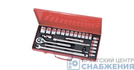 Набор инструмента, 6гр. 1/2", шоферский металлический кейс 24предм., MATRIX 13582