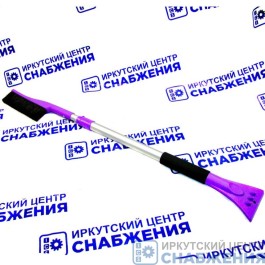 Щетка-сметка для снега со скребком, телескопическая L=92.5-130см АТ00126