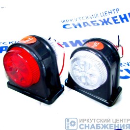 Фонарь габаритный LED красный белый 83х77х56 24V (уп.5), SD-4017A