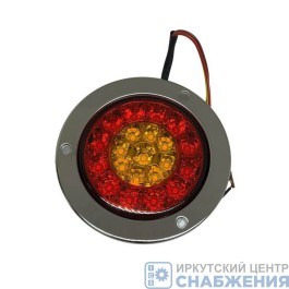 Фонарь задний круглый 12-24В LED красный желтый 132х36 нержавейка (уп.2) SD-2050S