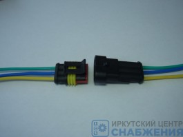 Колодка соединительная 3-клемная с проводом герметичная 18000399