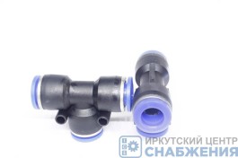 Фитинг тройник, 10х10х10мм, пластик АТ-354/АТ10355/PUT10