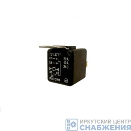 Реле электромагнитное 5-конт. 24Вт 20/10А переключающее с кронштейном АВАР 751.3777
