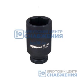 Головка ударная удлиненная 6гр. 1/2" 32мм AV Steel AV-720132