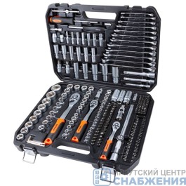 Набор инструмента, 6гр. 1/4", 3/8", 1/2" пластик.кей 219пр. AV Steel AV-011219