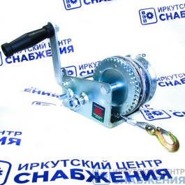 Лебедка ручная 0.9т барабанная двухскоростная стальной трос 5мм 10м ROCKFORCE RF-TRT1201C