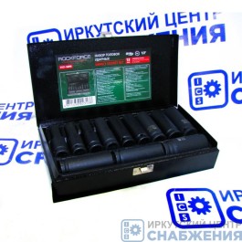 Набор торцевых ударных головок глубокие 6гр. 1/2" (10,12,19,21,22,24мм) пласт.кейс 12пр. ROCKFORCE RF-4127-5МВР