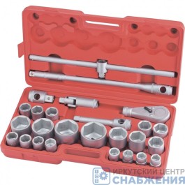 Набор торцевых головок 6гр. 3/4-1" 21-65мм, пластиковый кейс 26пр. MATRIX 13539